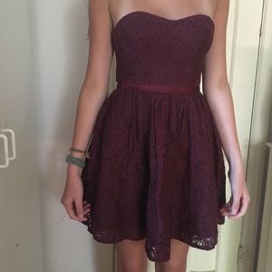 Jack Willis Maroon Strapless Party Dress
